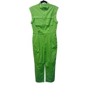Closet London Green Cargo Utility Sleeveless Jumpsuit Size L